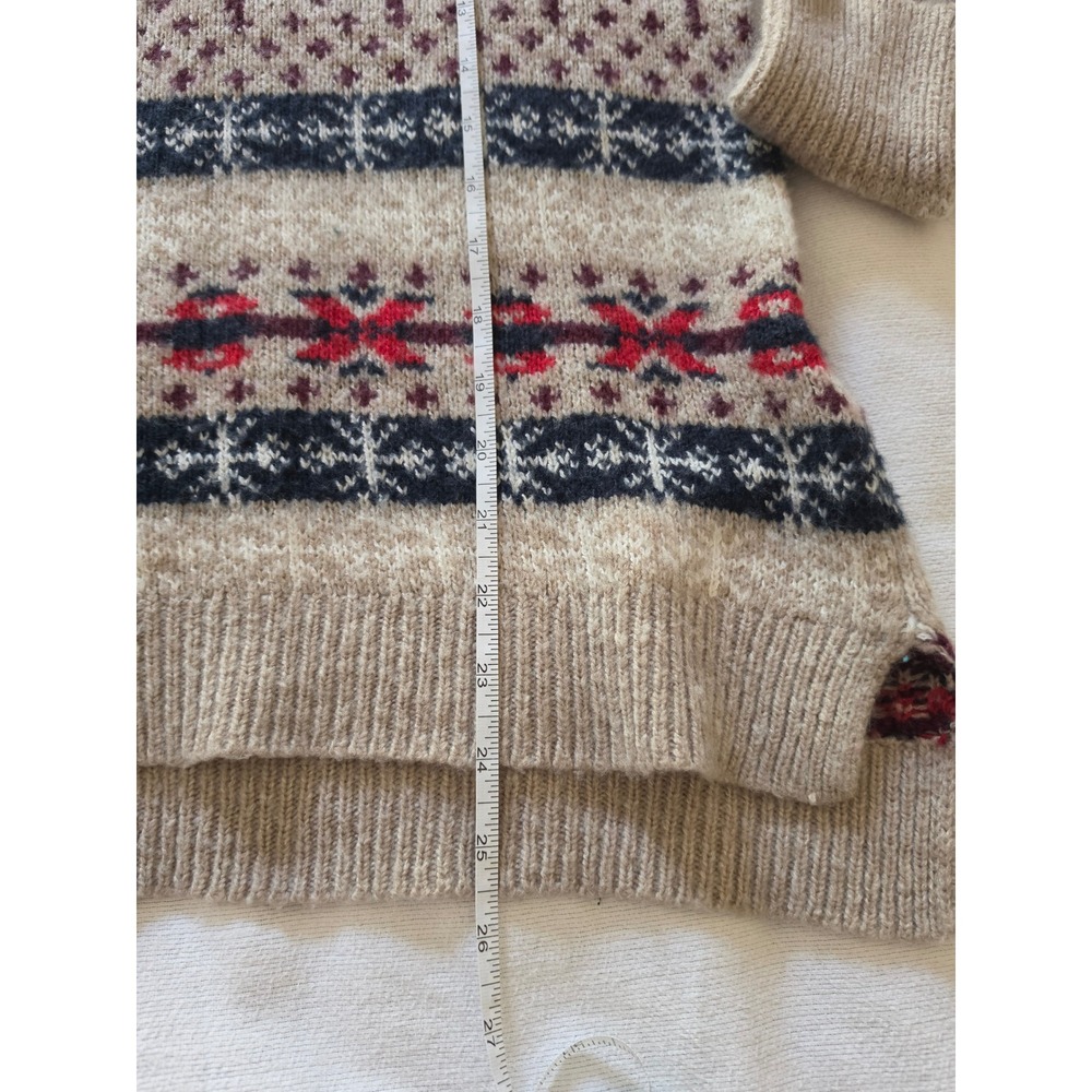 Abercrombie & Fitch Fair Isle Holiday Sweater Polar Bear Wool Blend Large 1R5743 - Picture 7 of 8